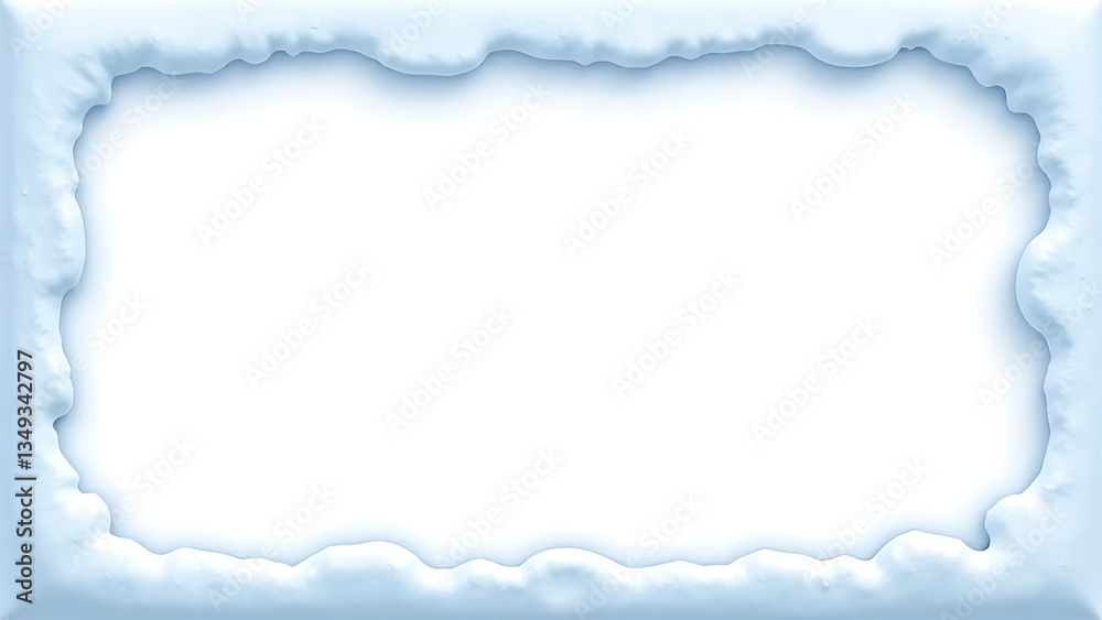 Ice-textured border with empty white center space. Ice-textured border with empty white center space.