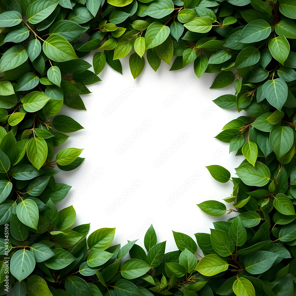 Fototapeta premium green leaves frame