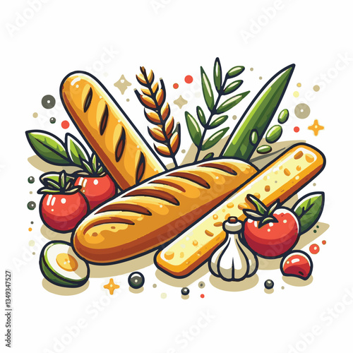 baguette, food, bread, bakery, breakfast, french, bun, meal, fresh, pastry, loaf, wheat, healthy, crust, tasty, nutrition, brown, isolated, flour, bake, organic, background, traditional, delicious, ce