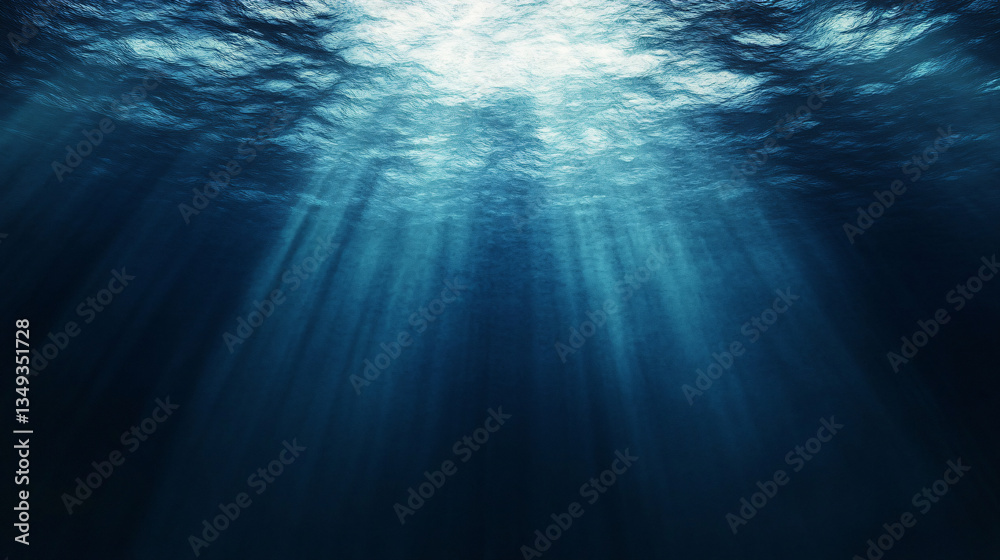 Serene ocean scene with sunlight shimmering through clear water creating a beautiful display of natural light and marine life beneath the surface. Serene ocean scene with sunlight shimmering through clear water creating a beautiful display of natural light and marine life beneath the surface.
