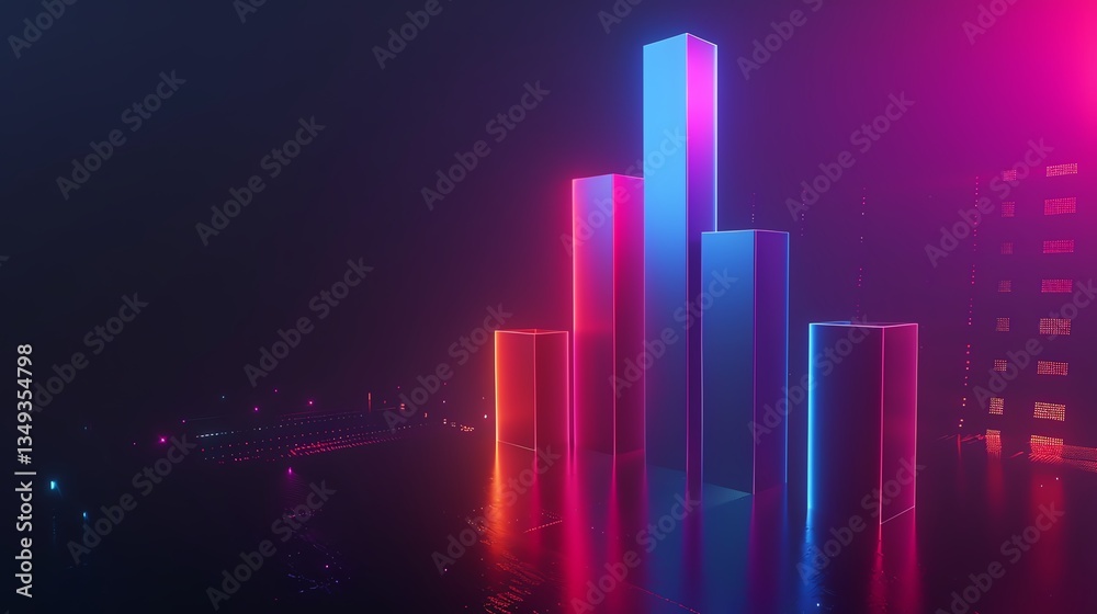 Fototapeta premium Business Economy Visuals in Gradient Theme
