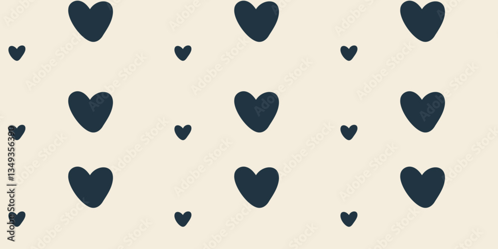 Fototapeta premium Seamless pattern with cute cartoon hearts
