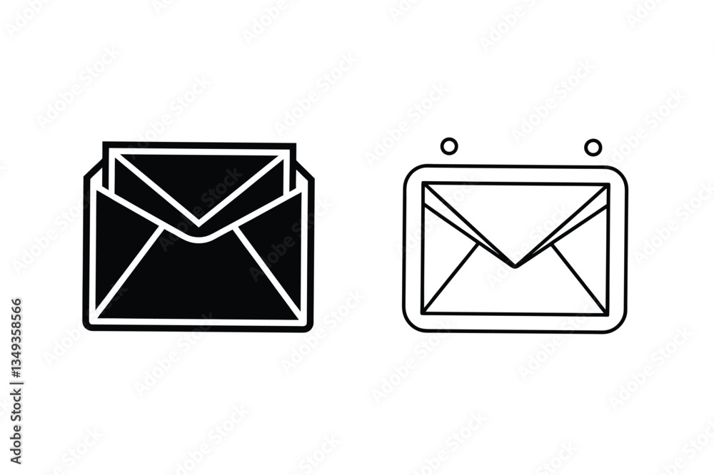 Mail Envelope Icons Solid, Outline, Messaging, Communication, Digital Mail Envelope Icons Solid, Outline, Messaging, Communication, Digital