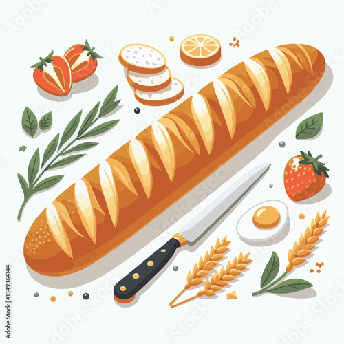 baguette, food, bread, bakery, breakfast, french, bun, meal, fresh, pastry, loaf, wheat, healthy, crust, tasty, nutrition, brown, isolated, flour, bake, organic, background, traditional, delicious, ce