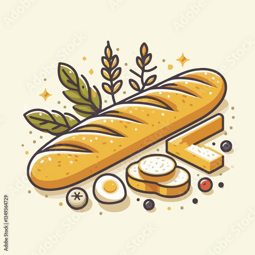 baguette, food, bread, bakery, breakfast, french, bun, meal, fresh, pastry, loaf, wheat, healthy, crust, tasty, nutrition, brown, isolated, flour, bake, organic, background, traditional, delicious, ce