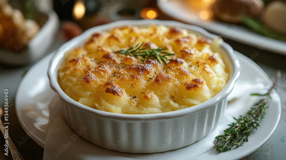 Cheesy Potato Gratin: The Ultimate Comfort Food with a Golden Crust and Rosemary Garnish Cheesy Potato Gratin: The Ultimate Comfort Food with a Golden Crust and Rosemary Garnish