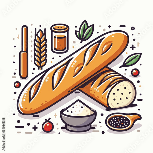 baguette, food, bread, bakery, breakfast, french, bun, meal, fresh, pastry, loaf, wheat, healthy, crust, tasty, nutrition, brown, isolated, flour, bake, organic, background, traditional, delicious, ce
