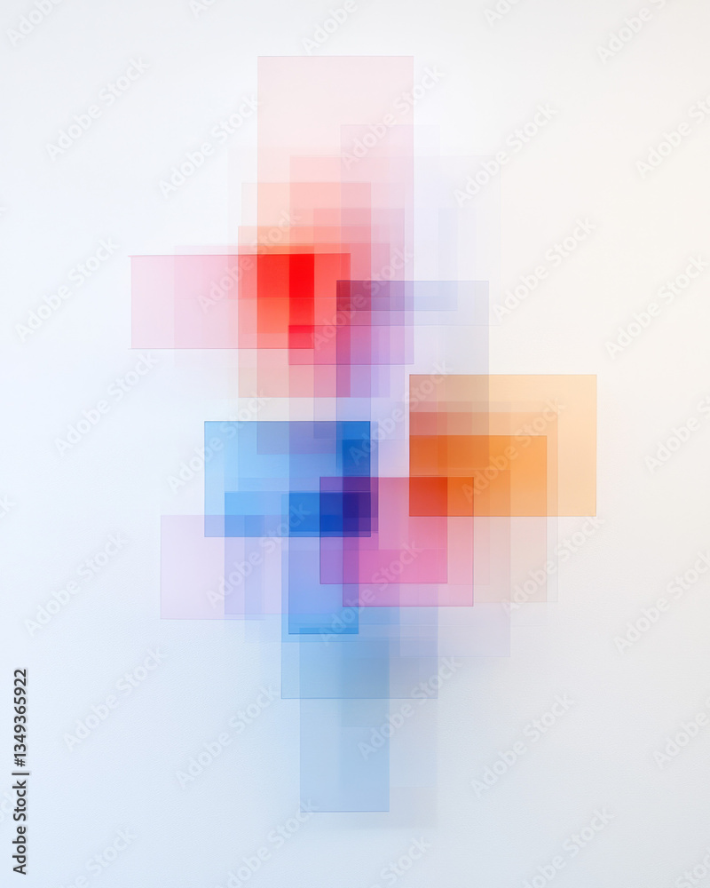 A mesmerizing abstract composition of pastel-colored transparent polygons, arranged in a delicate A mesmerizing abstract composition of pastel-colored transparent polygons, arranged in a delicate