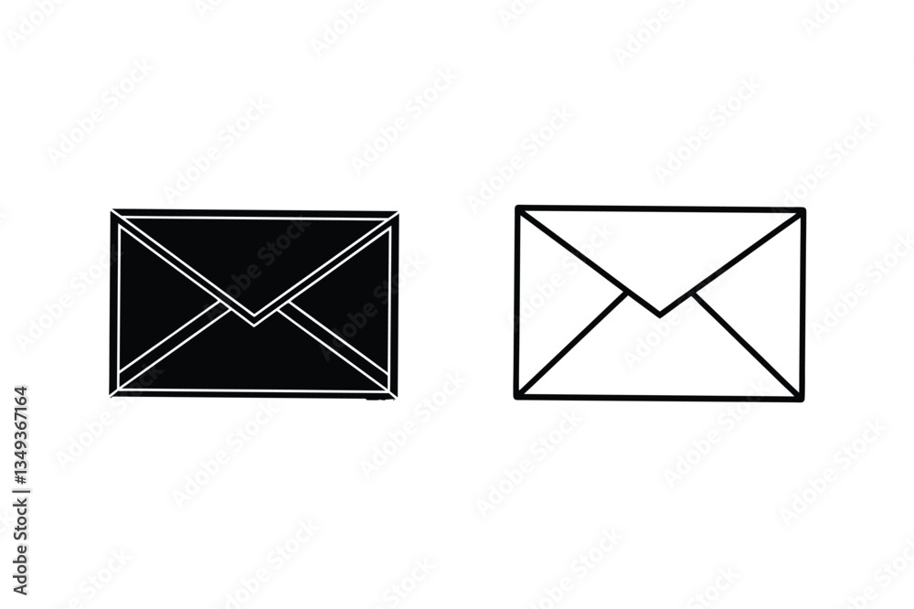 Mail Envelope Icons Black, White, Postal, Communication, Messaging Mail Envelope Icons Black, White, Postal, Communication, Messaging