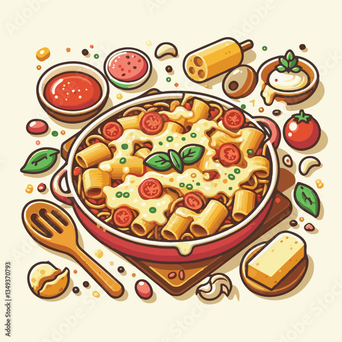 italian, food, sauce, pasta, cheese, dish, cuisine, ziti, tomato, plate, baked, meal, casserole, lunch, homemade, mozzarella, restaurant, basil, marinara, kitchen, dinner, parmesan, cooked, culture, t