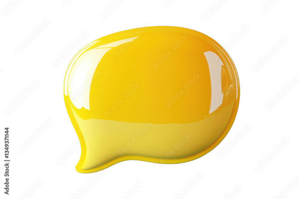 Vibrant yellow speech bubble for communication and dialogue design Vibrant yellow speech bubble for communication and dialogue design