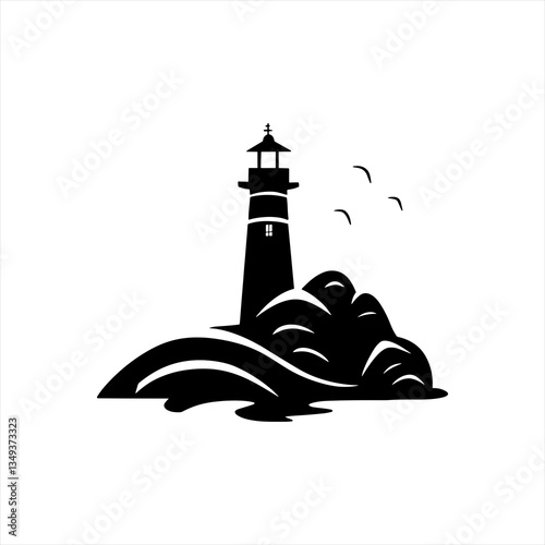 lighthouse silhouette vector