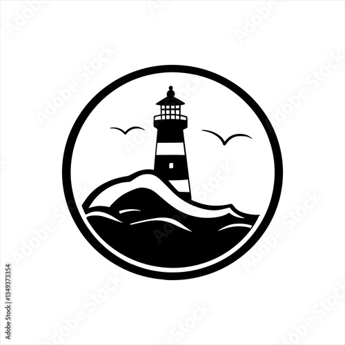 lighthouse silhouette vector