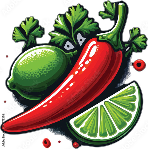 Chili, lime and coriander