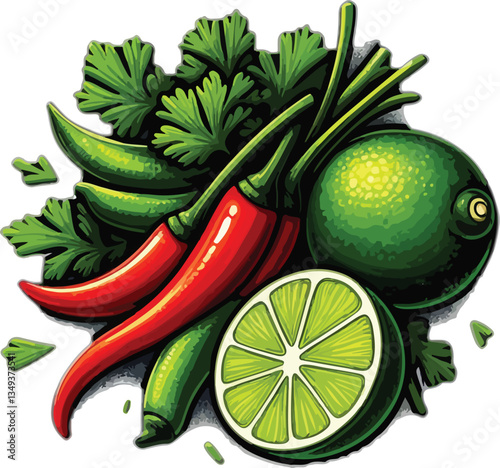 Chili, lime and coriander