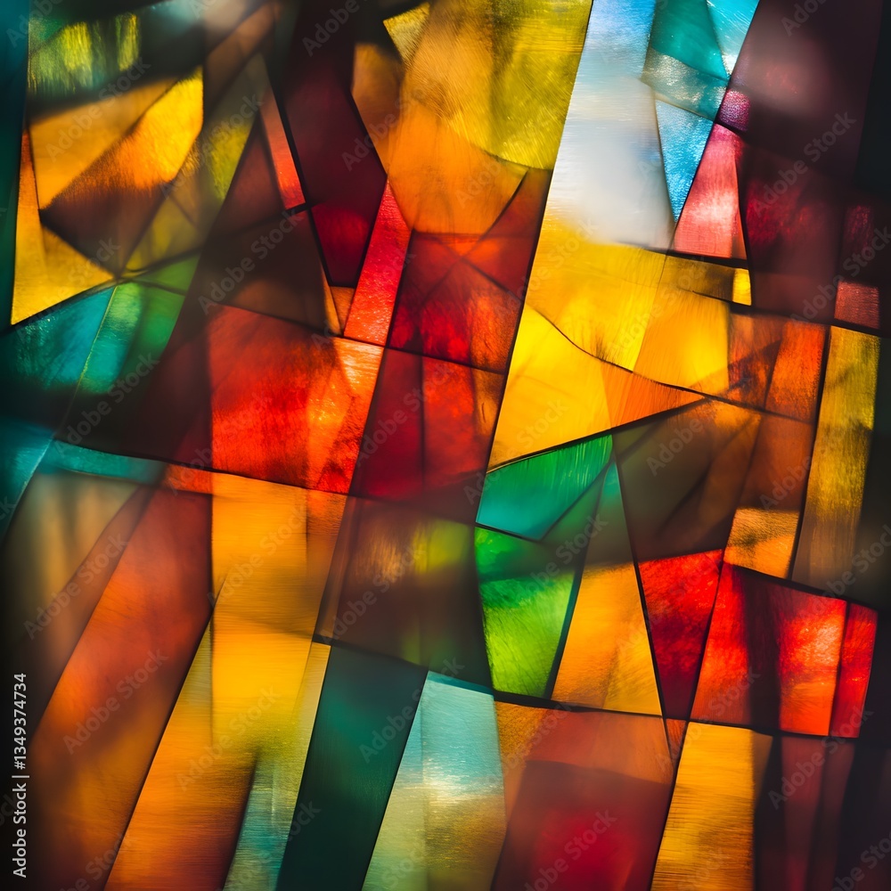 Fototapeta premium Abstract Colorful Geometric Glass Mosaic Pattern
