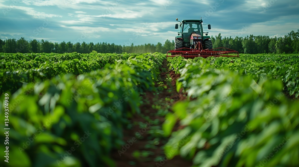 Russian potato plantation where self driving farming machinery optimizes the harvesting process reducing waste and maximizing output Russian potato plantation where self driving farming machinery optimizes the harvesting process reducing waste and maximizing output