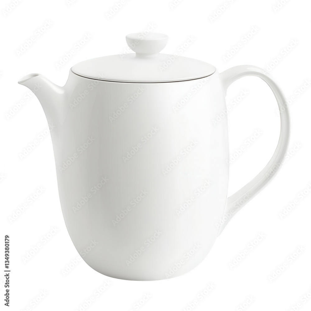 Fototapeta premium Elegant white teapot, perfect for stylish tea servings.