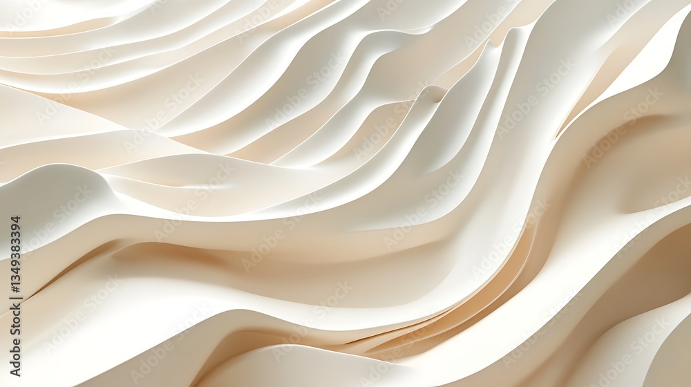 Obraz premium Abstract Cream Colored Wave Pattern Design