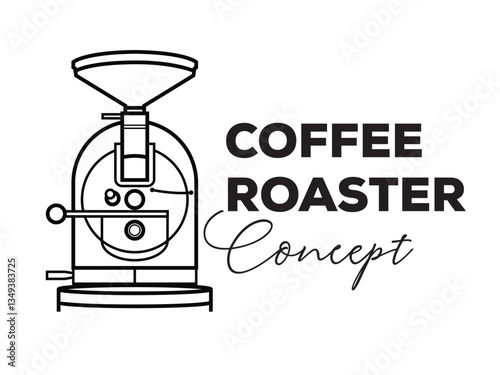 Coffee Roaster Logo Concept Vector Illustration White