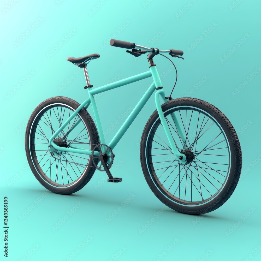 Fototapeta premium 3d style blue bicycle