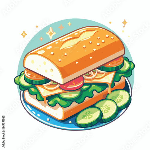 bread, baguette, meal, meat, fresh, food, background, cucumber, carrot, lunch, cuisine, coriander, sandwich, asian, traditional, vietnamese, pork, vietnam, sliced, closeup, cilantro, vegetable, street
