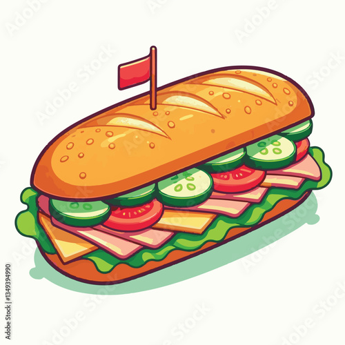bread, baguette, meal, meat, fresh, food, background, cucumber, carrot, lunch, cuisine, coriander, sandwich, asian, traditional, vietnamese, pork, vietnam, sliced, closeup, cilantro, vegetable, street