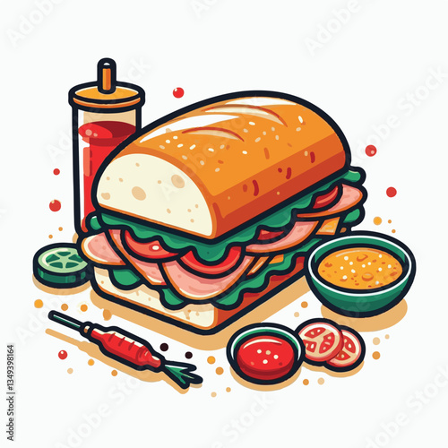 bread, baguette, meal, meat, fresh, food, background, cucumber, carrot, lunch, cuisine, coriander, sandwich, asian, traditional, vietnamese, pork, vietnam, sliced, closeup, cilantro, vegetable, street