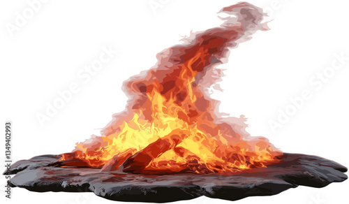 Blazing inferno bonfire flame, fire pit, outdoor fire, campfire, burning wood, intense flames, warmth, fiery blaze, red hot fire, heat, forest fire, wildfire, natural flame