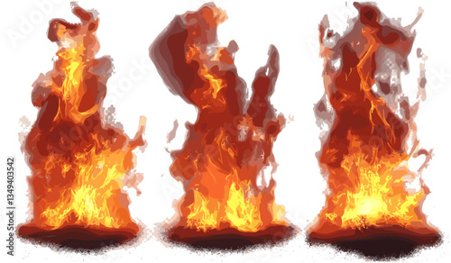 Blaze fire flame shapes, vector collection, blazing fire, isolated flame shapes, fire shapes, flame collection, vibrant fire design, fire illustration, heat effects, blazing graphics.