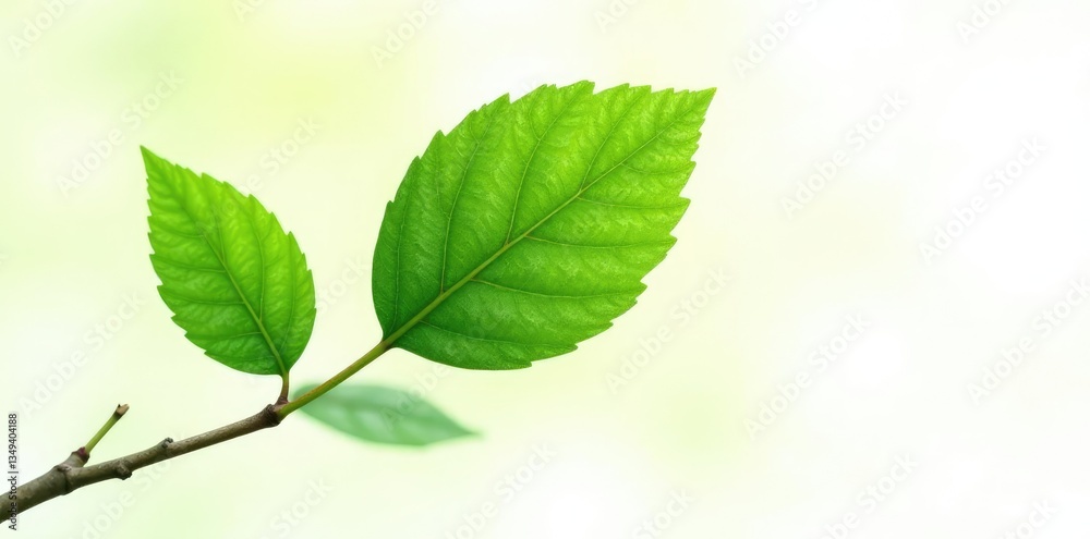 Large isolated leaves on a branch against white background, nature, branches, single leaf Large isolated leaves on a branch against white background, nature, branches, single leaf