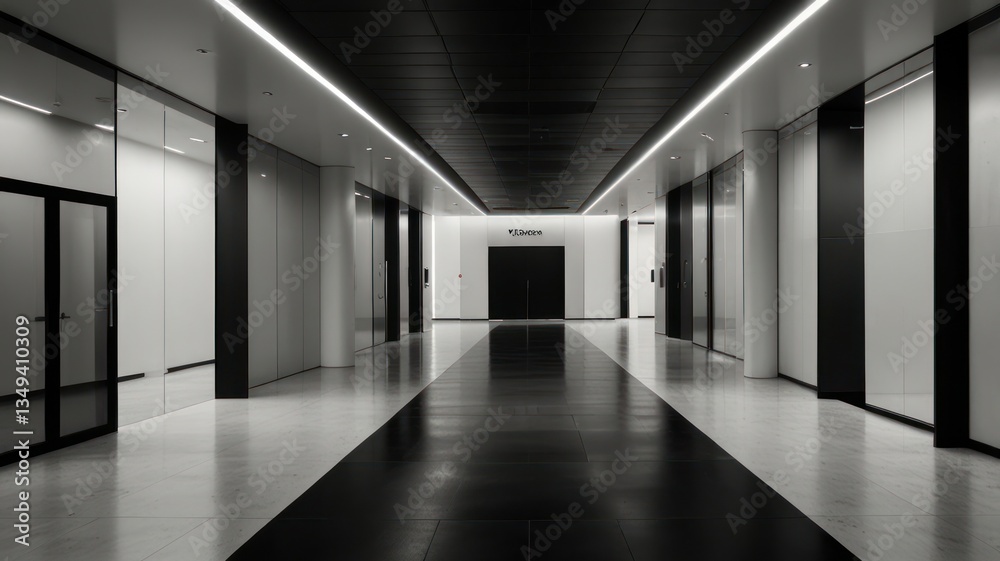 Empty modern office corridor Empty modern office corridor