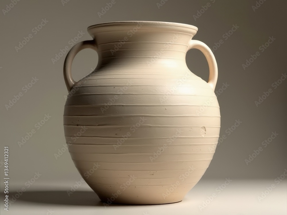 Ceramic brown clean vase. The vase is empty and has a simple, elegant design. handicrafts, DIY products. Ceramic brown clean vase. The vase is empty and has a simple, elegant design. handicrafts, DIY products.