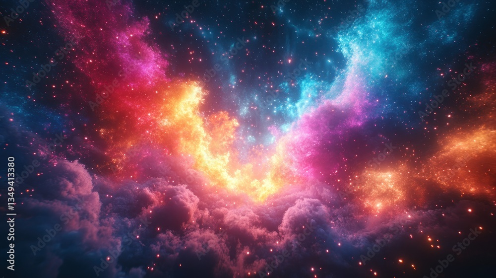 Naklejka premium Colorful cosmic nebula