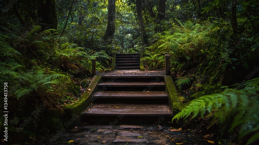 Enchanted Forest Stairway: A Serene Nature Walk Enchanted Forest Stairway: A Serene Nature Walk