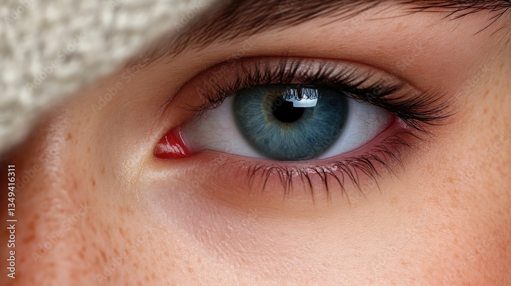 Fototapeta premium Close-up view of a captivating blue eye