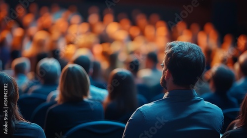 Audience Listens to Lecturer at a Conference, Capturing Engagement and Learning in a Professional Setting photo