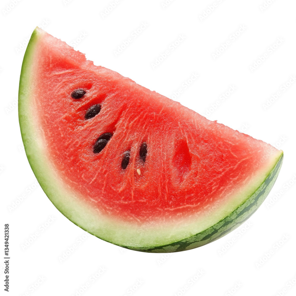 Refreshing Watermelon Summer Slice on transparent background.