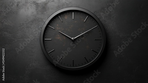 Wallpaper Mural Dark, round wall clock with subtle texture on a dark background Torontodigital.ca
