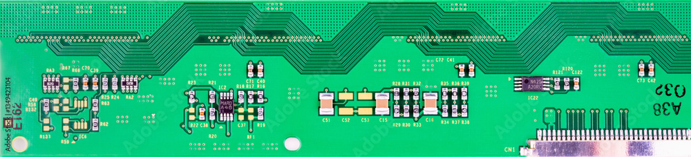 green panoramic macro background microcircuit texture top view