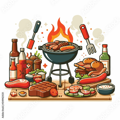 bbq, food, barbecue, grill, party, cooking, meat, picnic, grilling, summer, meal, grilled, cook, beef, cookout, hot, background, barbeque, steak, fire, backyard, pork, flame, delicious, smoke, outdoor