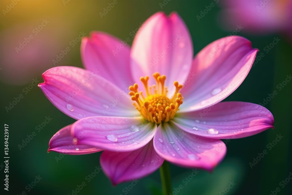 Droplets of water clinging to delicate flower petals, nature, botanical Droplets of water clinging to delicate flower petals, nature, botanical