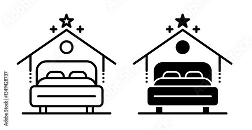 Accomodation icons pack. vector illustrations designs