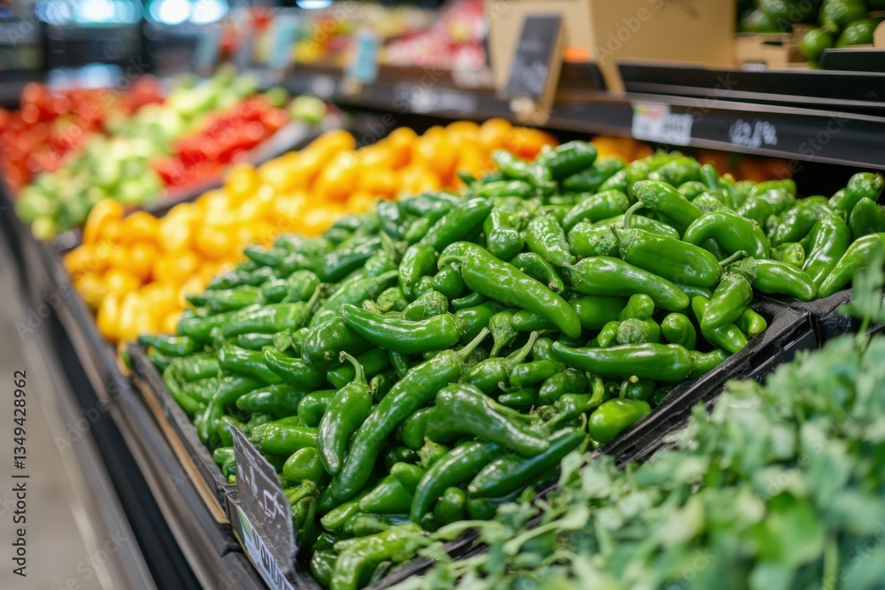 Fresh Produce Display in Grocery Store