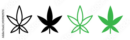 Cannabis leaf icons pack. vector illustrations designs