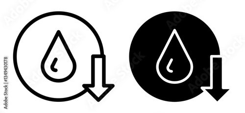 Crude oil barrel price falling down icons pack. vector illustrations designs
