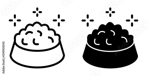 Dog feeding icons pack. vector illustrations designs