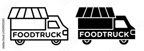 Food truck icons pack. vector illustrations designs