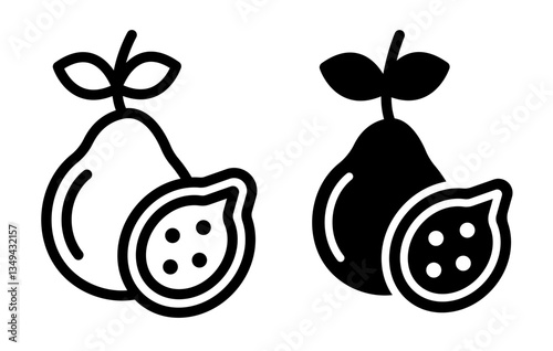 Guava icons pack. vector illustrations designs
