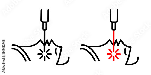 Laser anti aging beauty icons pack. vector illustrations designs